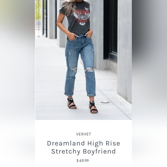 VERVET BY FLYING MONKEY Stretch Boyfriend Jeans Plus Size 20W Dreamland - Picture 13 of 13